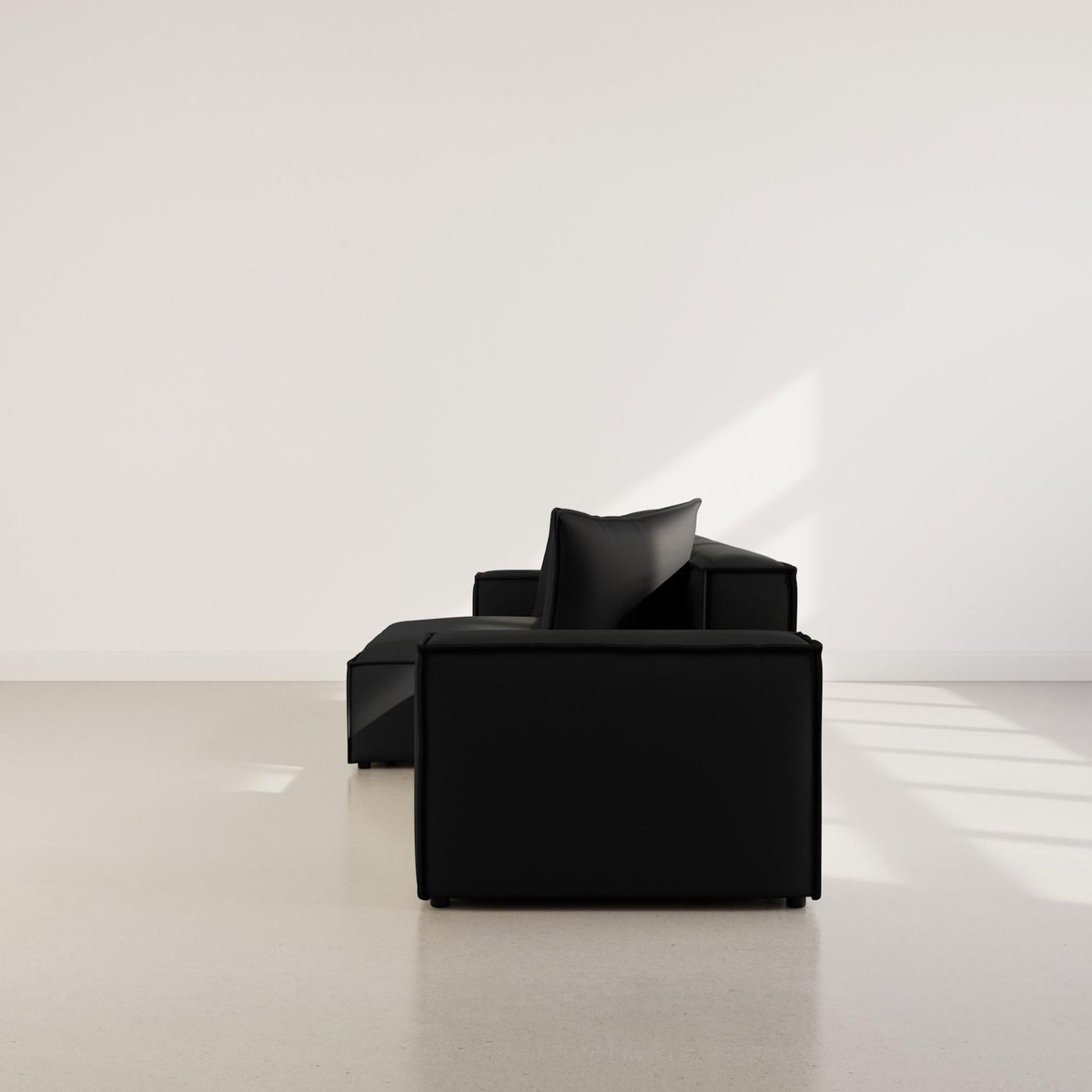 BEST MOBILIER Atlas - canapé d'angle réversible 4 places en velours texturé