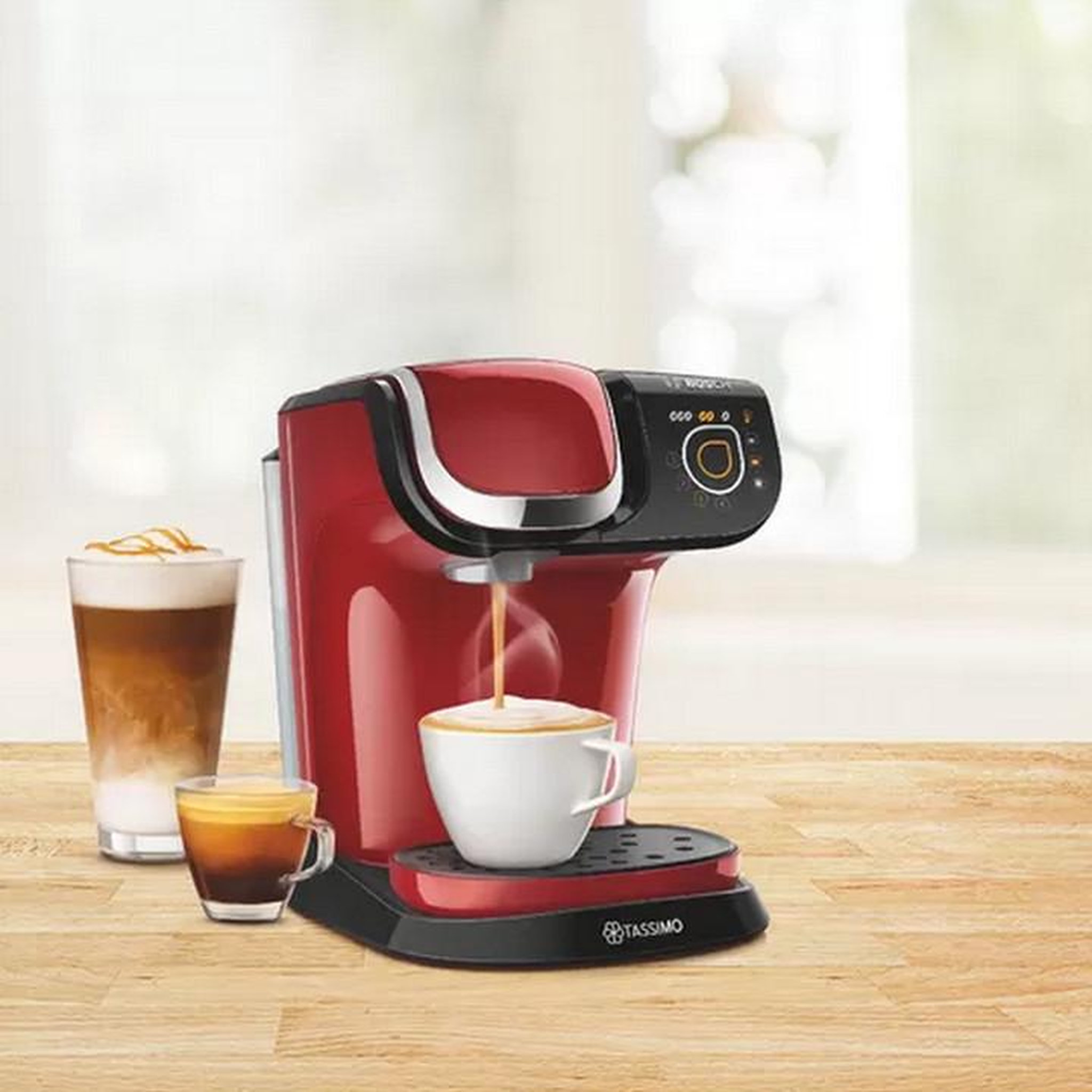 Voir la diapositive 3 : BOSCH Cafetière à dosettes 3.3bars 1300w rouge - tas6503
