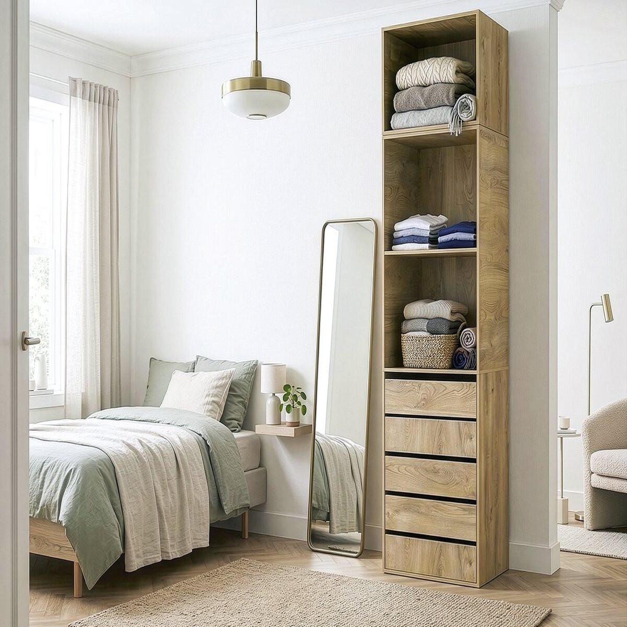 Voir la diapositive 2 : Habitat et Jardin Module surélévation de dressing en bois  opéra  - 60 x 45 x 40 cm - beige