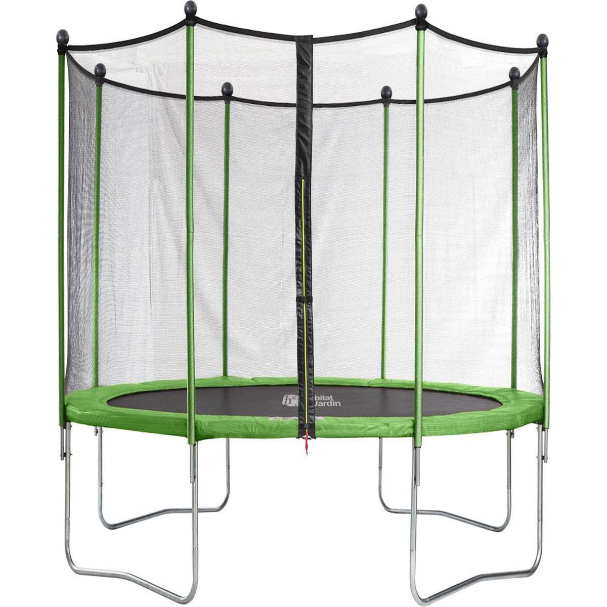 Habitat et Jardin Trampoline  Yoopi  - Ø 3.65 m - Avec filet + échelle + couverture + kit d'ancrage