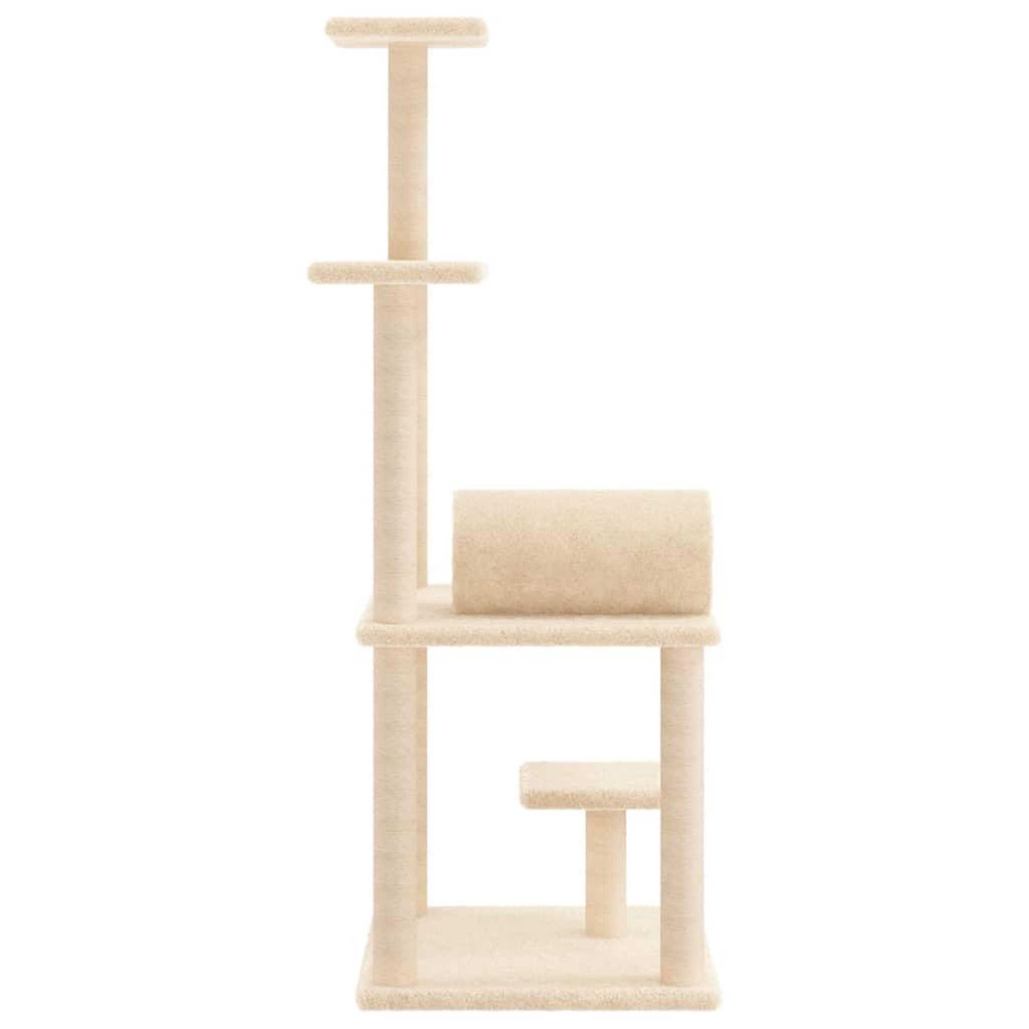 Voir la diapositive 5 : VIDAXL Arbre a chat avec griffoirs en sisal creme 136 cm