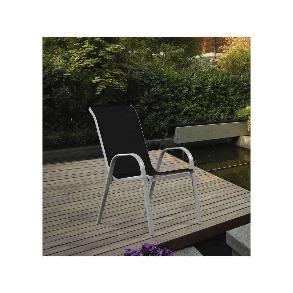 Habitat et Jardin Fauteuil jardin Textilène  Cordoba  - Phoenix - Noir - Lot de 4