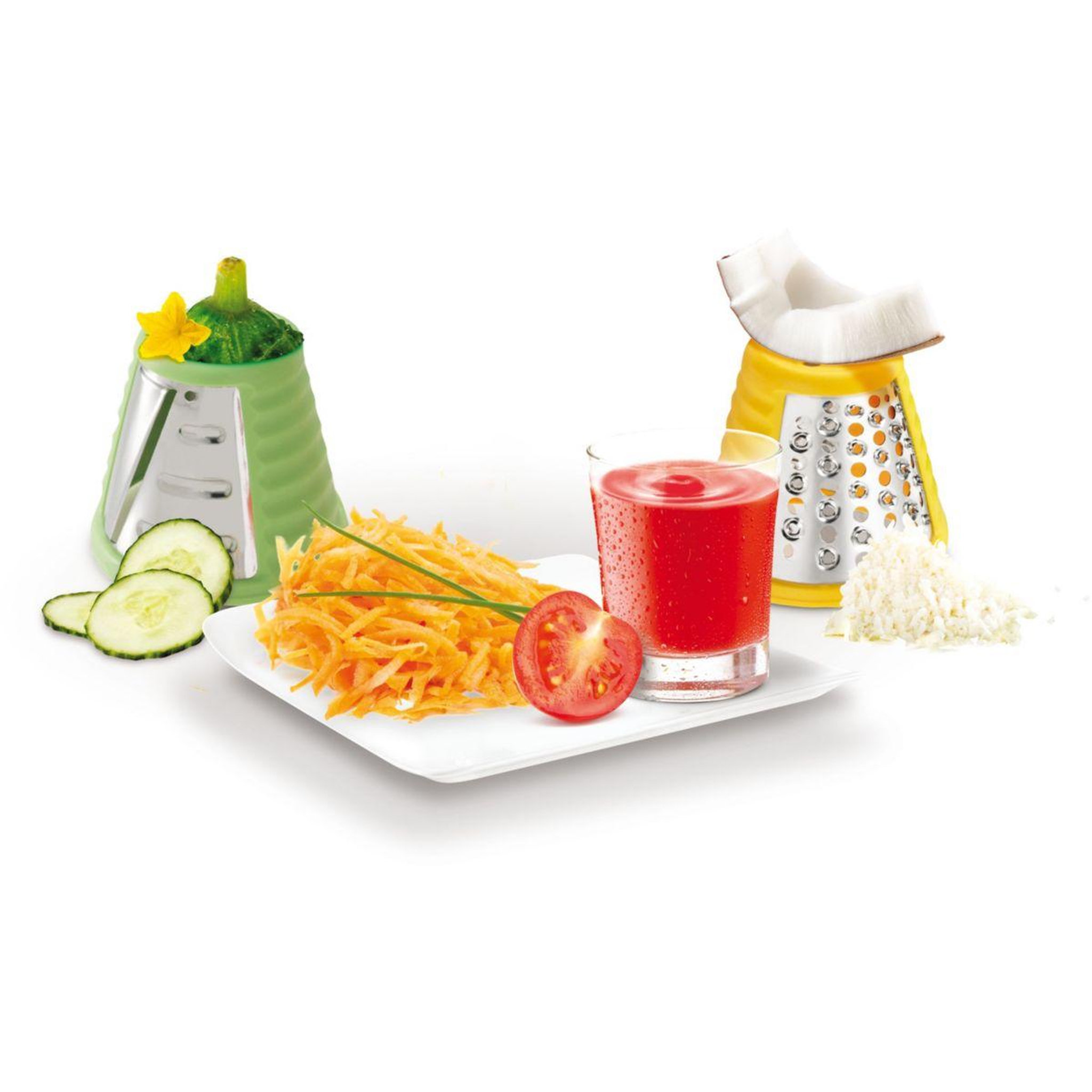 Voir la diapositive 5 : MOULINEX Râpe légumes électrique fresh express nectar 4en1 dj764510