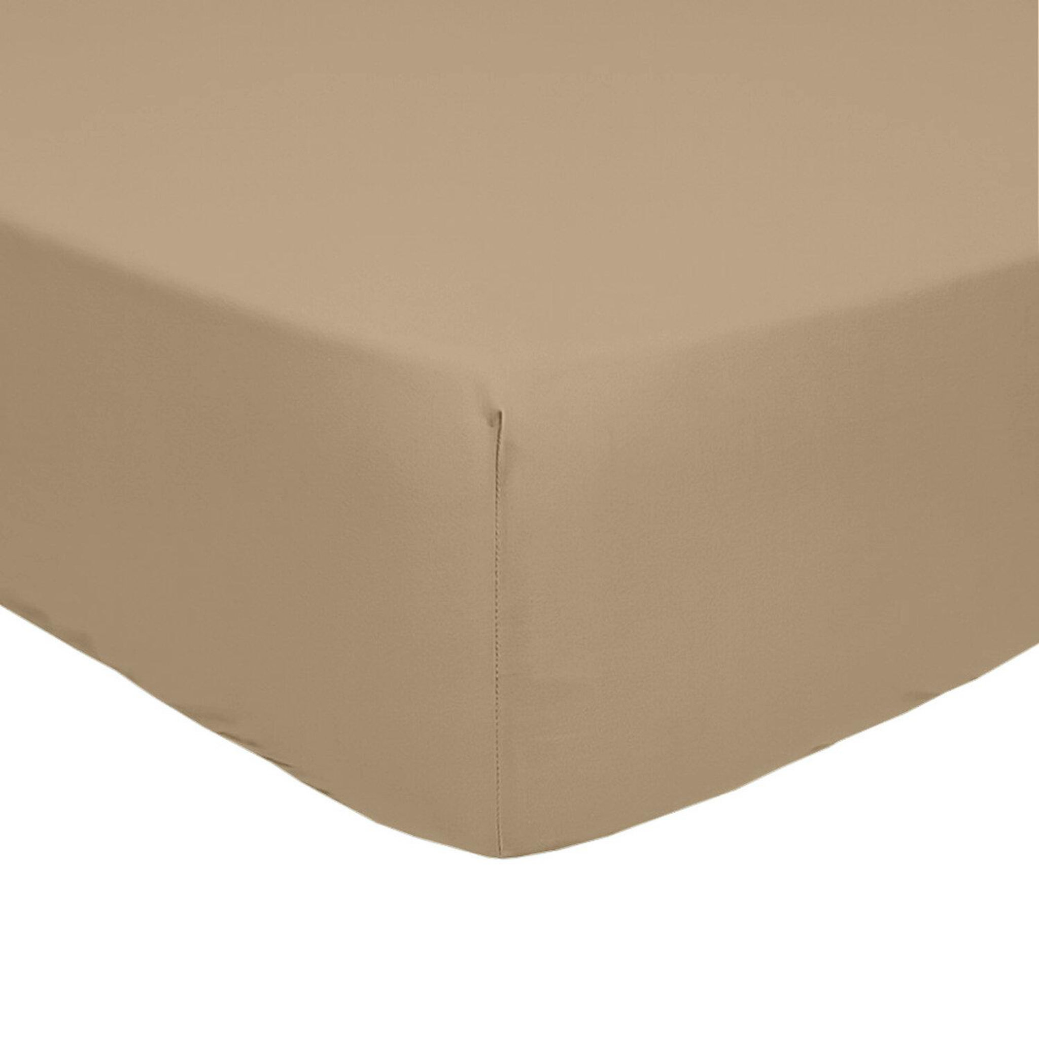 Voir la diapositive 1 : Home collection Drap housse 100% percale de coton 80 fils/cm2-bonnet 30cm-uni