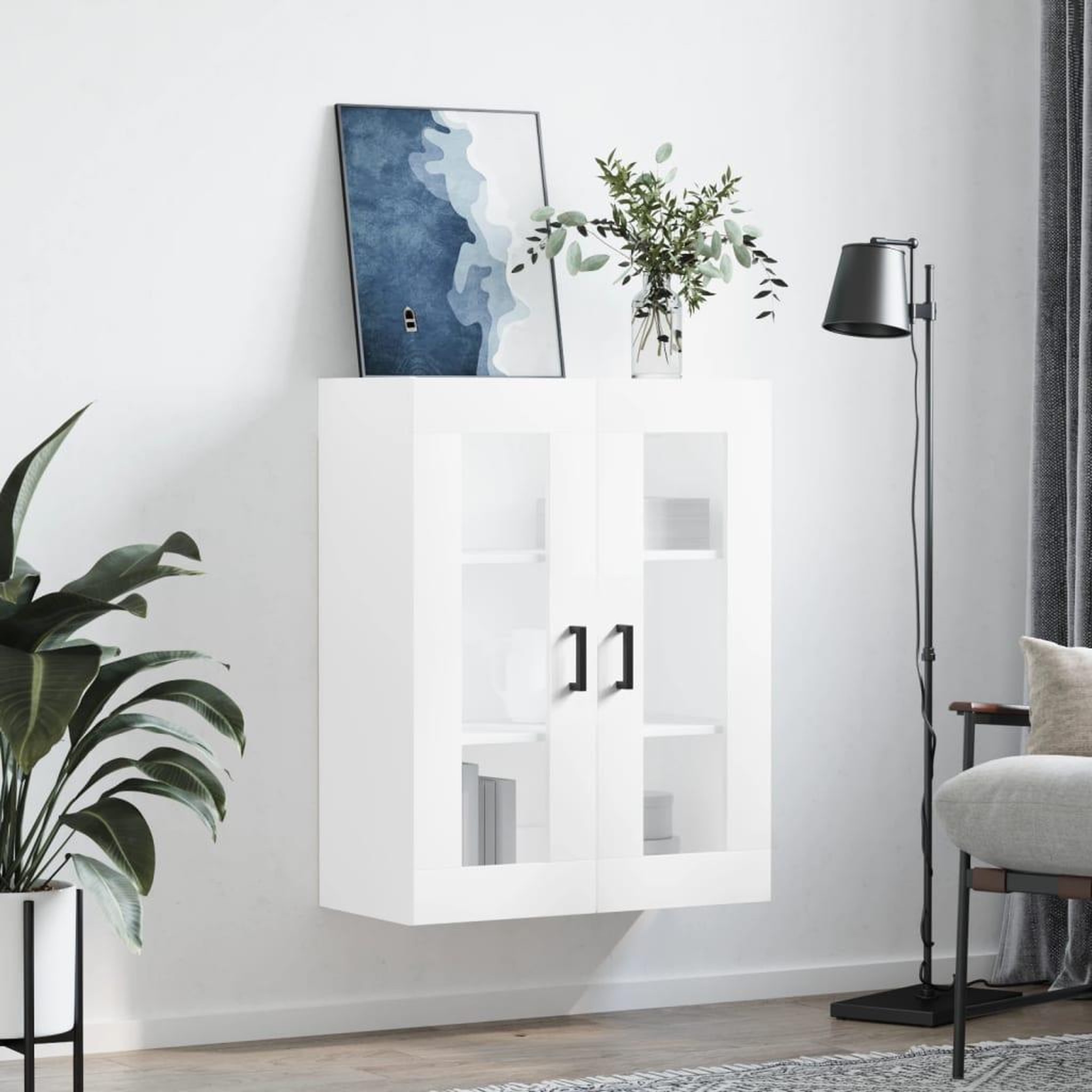Voir la diapositive 3 : VIDAXL Armoire murale blanc 69,5x34x90 cm