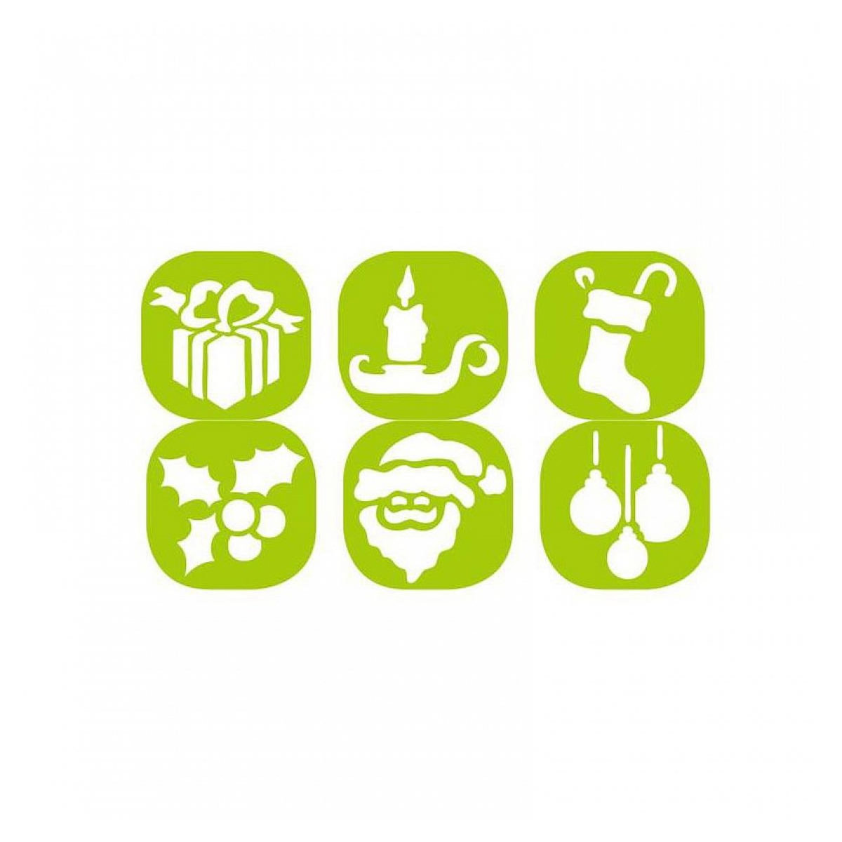 Graine créative Lot de 6 pochoirs de noel souples