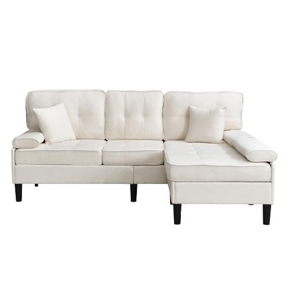 MERAX Canapé d'angle réversible fixe 3 places tissu