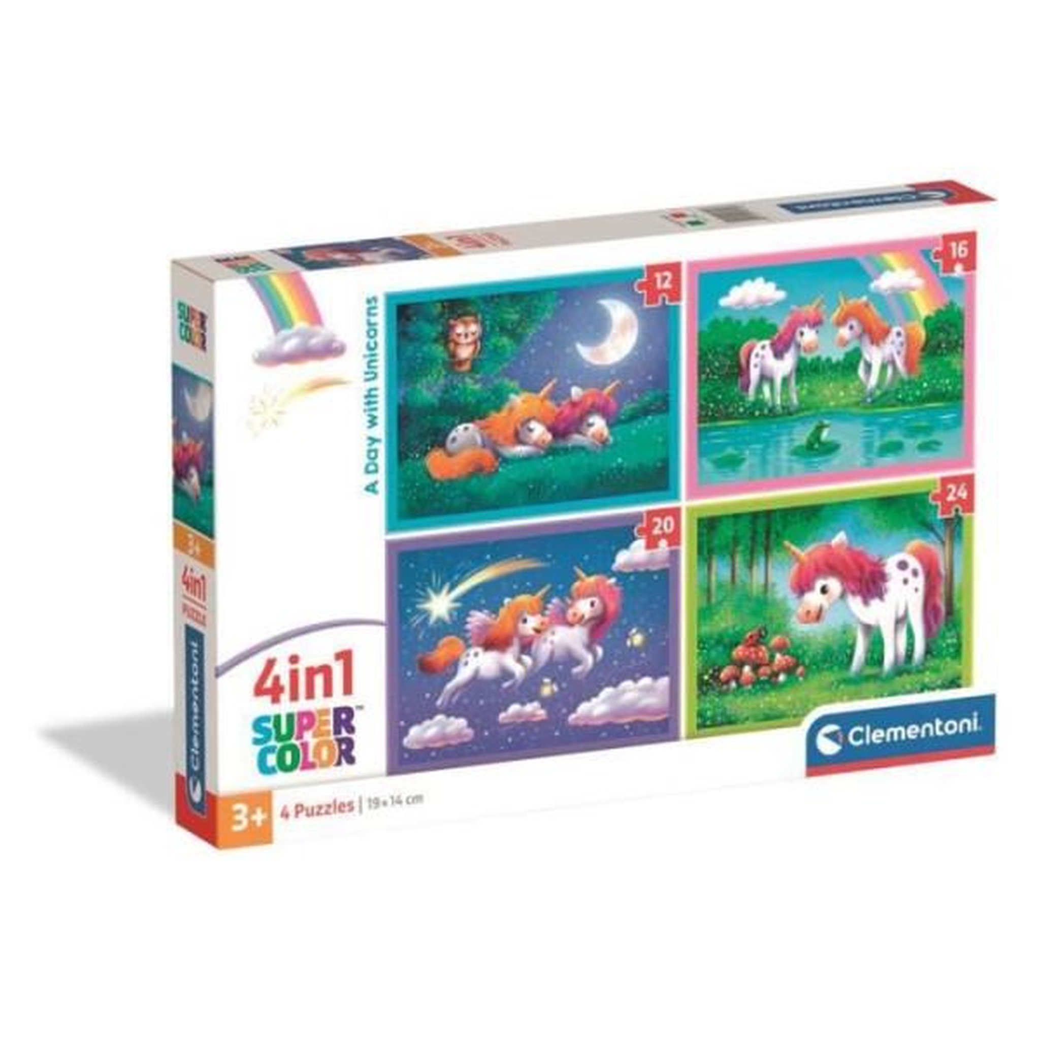 CLEMENTONI Clementoni - puzzle 4 en 1 - a day with unicorns