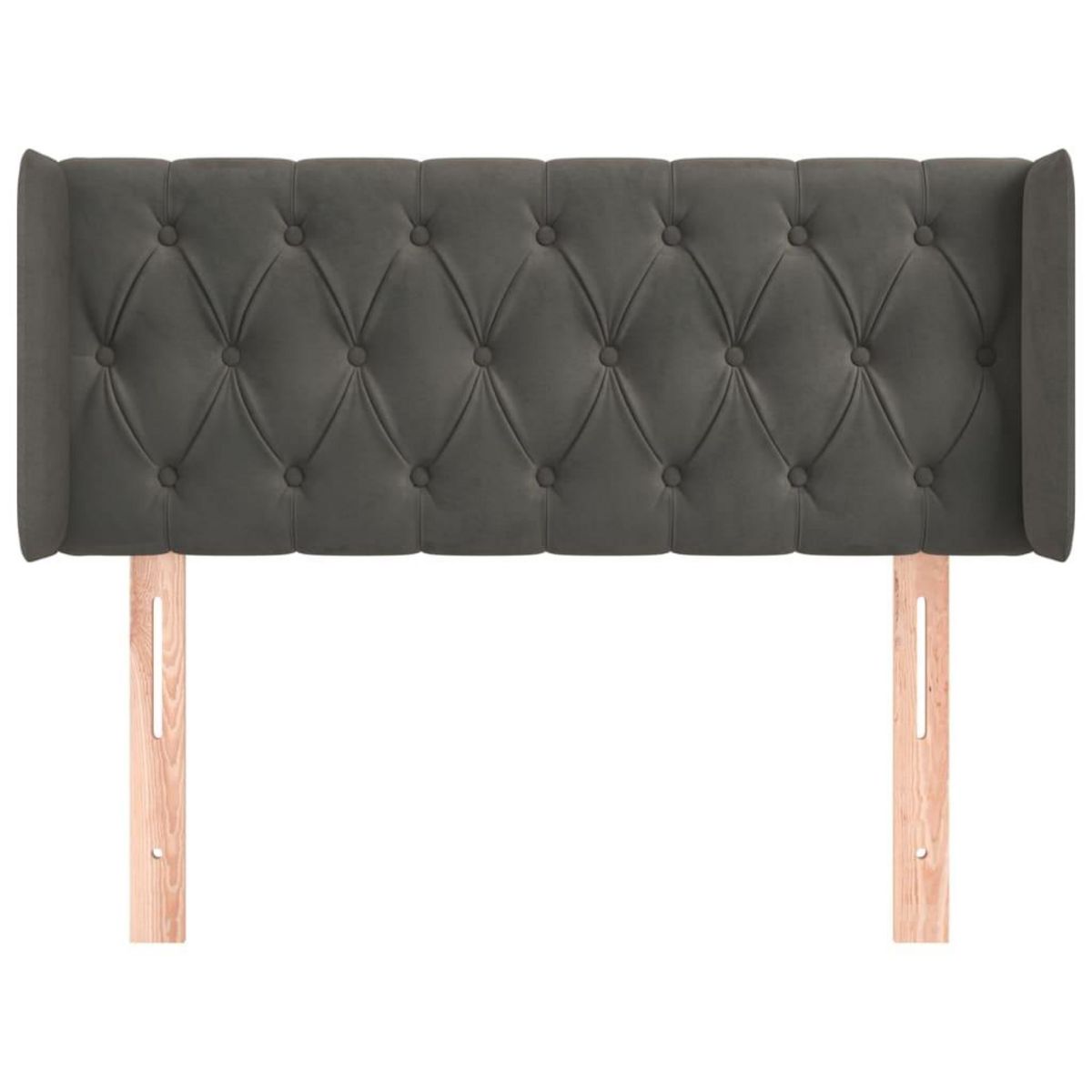 VIDAXL Tete de lit avec oreilles Gris fonce 93x16x78/88 cm Velours