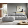 Voir la diapositive 1 : BEST MOBILIER Yulin - canapé d'angle gauche 4 places convertible avec coffre en tissu bouclette