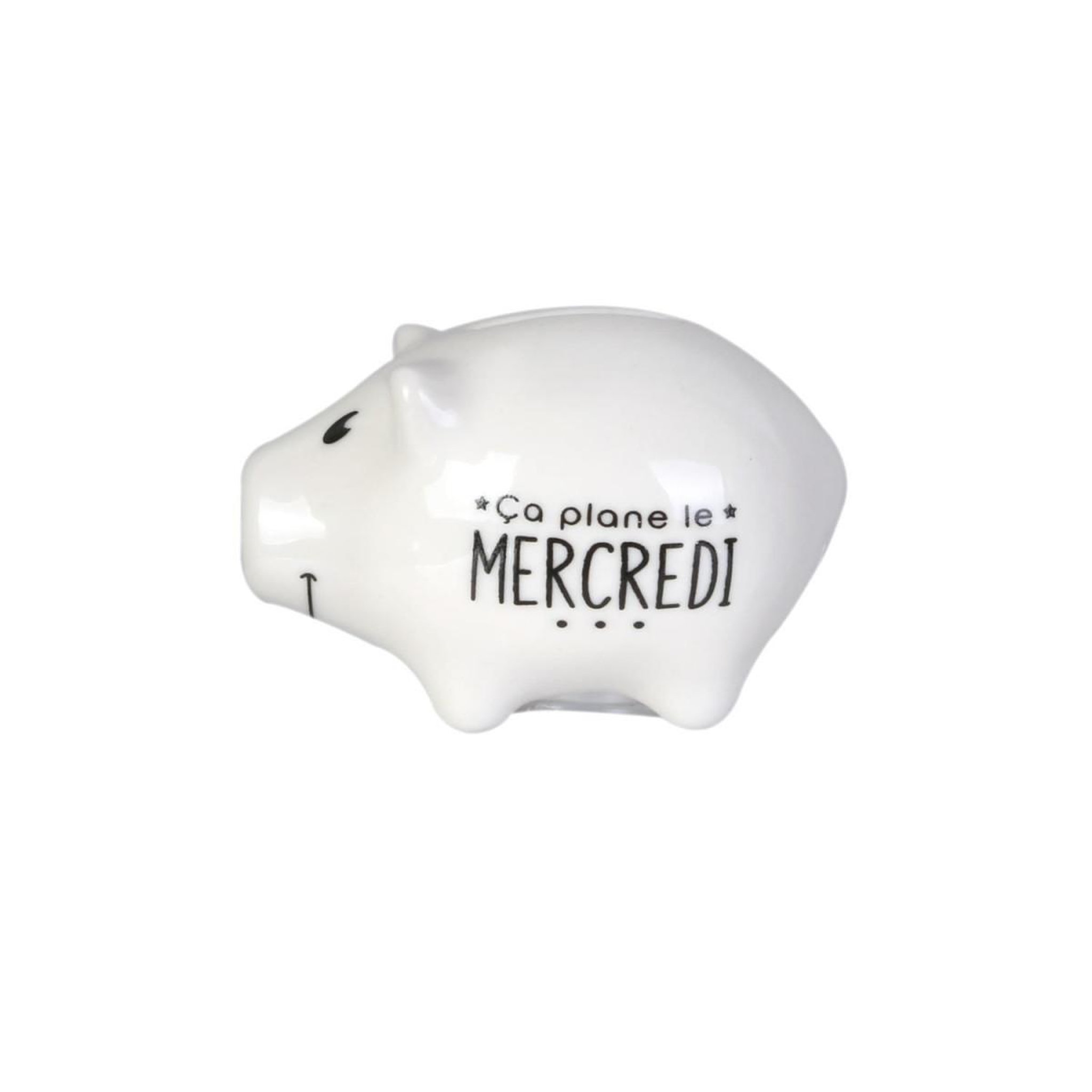 Voir la diapositive 5 : The concept Factory Lot de 6 Tirelires  Cochon Semainier  7cm Noir & Blanc