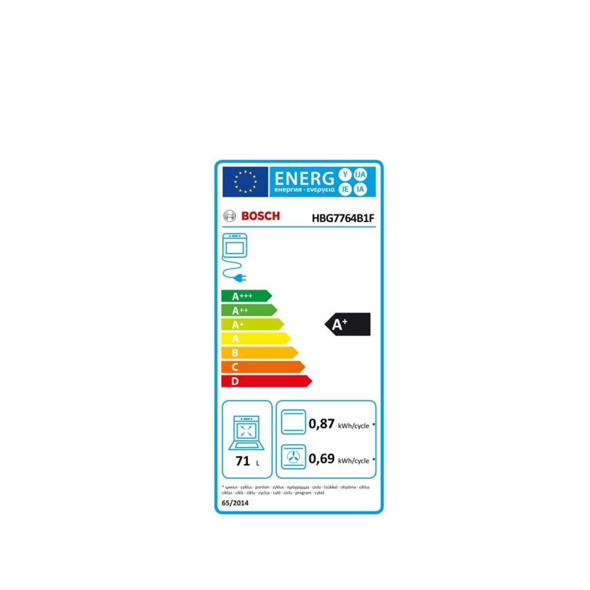 BOSCH Four intégrable multifonction 60cm 71l pyrolyse - HBG7764B1F