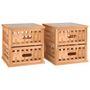 Voir la diapositive 2 : VIDAXL Tables de chevet 2 pcs 34x34x34 cm Bois massif de noyer