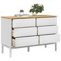 Voir la diapositive 4 : VIDAXL Commode FLORO blanc bois de pin massif