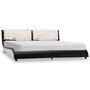 VIDAXL Cadre de lit avec LED Noir et blanc Similicuir 180 x 200 cm