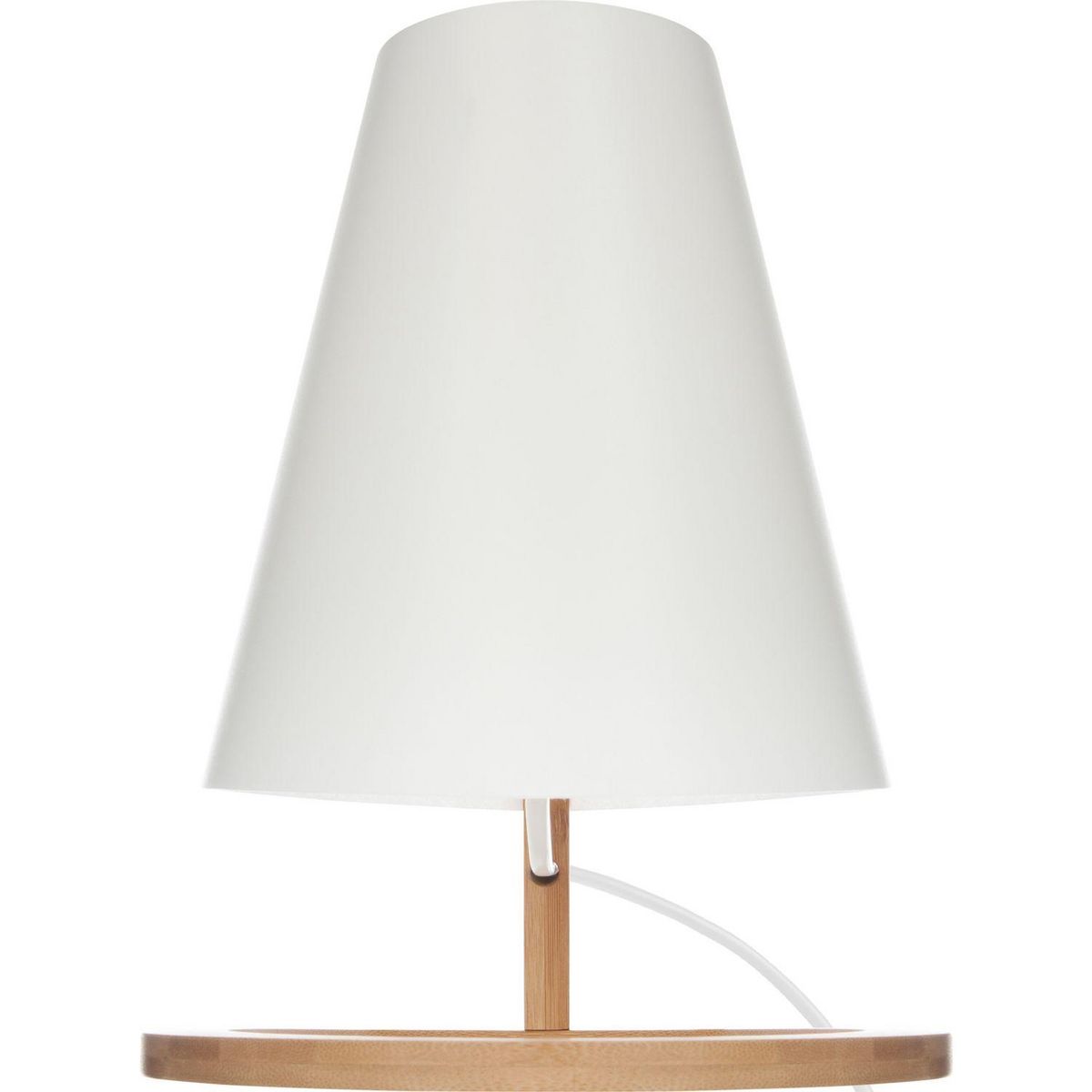 ATMOSPHERA Lampe en bambou Scandi - Diam. 20 cm - Blanc