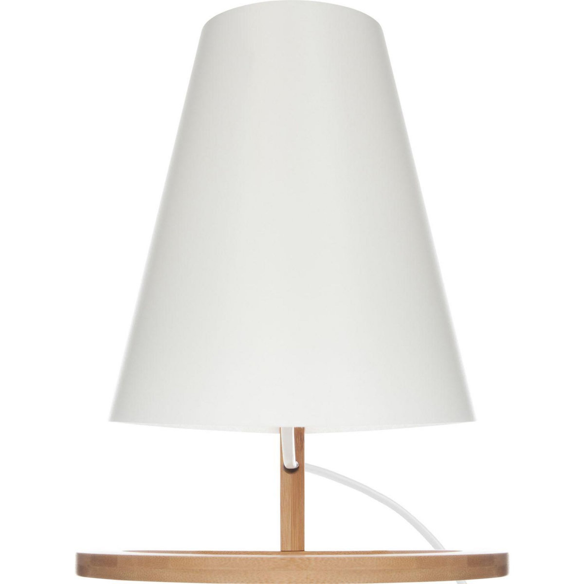 ATMOSPHERA Lampe en bambou Scandi - Diam. 20 cm - Blanc