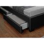 Voir la diapositive 5 : CONCEPT USINE Structure de lit LED avec rangements 140 x 190 cm noir ENFIELD