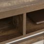 Voir la diapositive 6 : HOMCOM Bureau design industriel grand plateau 2 niches métal noir panneaux particules imitation bois veinage marron