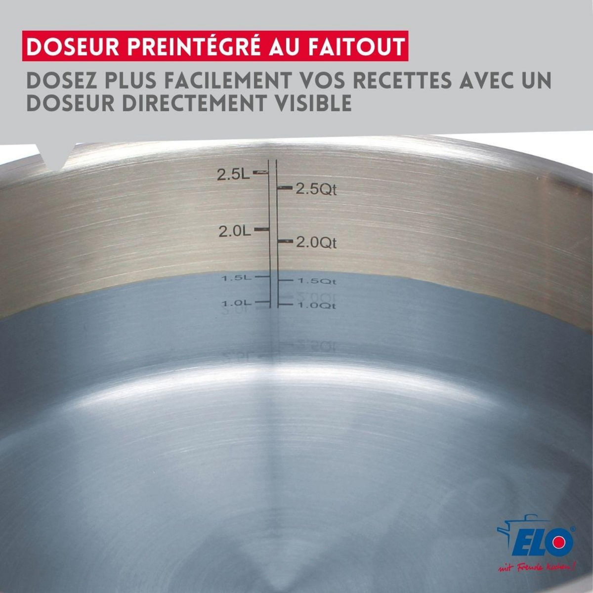 ELO Set de 3 faitouts en inox 16 cm 20 cm et 26 cm Elo Citrin