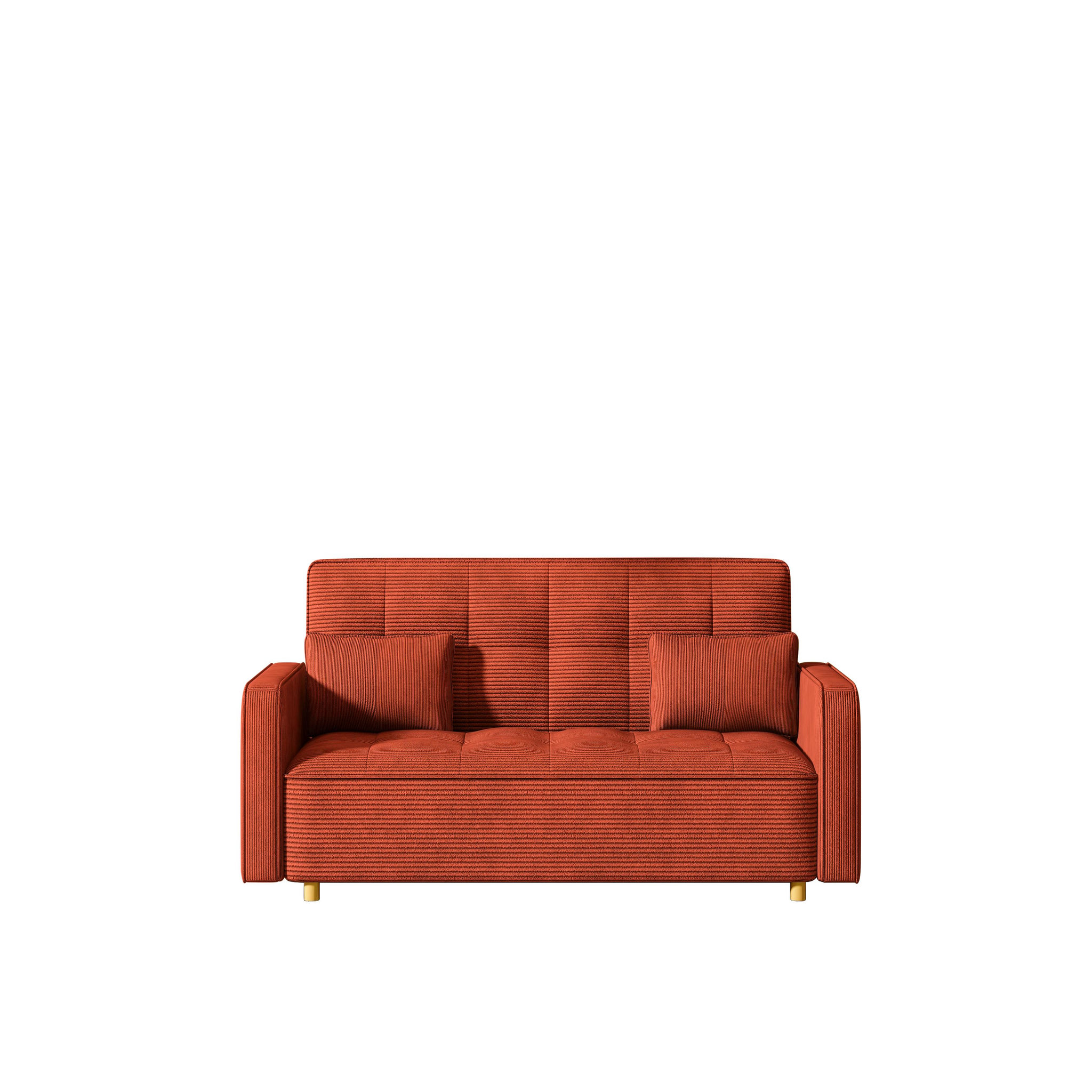 CONCEPT USINE Canapé scandinave convertible 3 places en velours côtelé terracotta COPENHAGUE