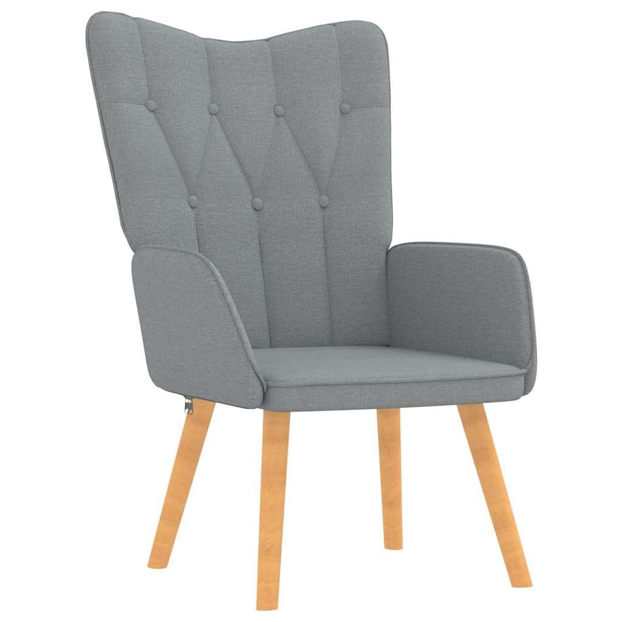 Voir la diapositive 5 : VIDAXL Chaise de relaxation avec tabouret Gris clair Tissu