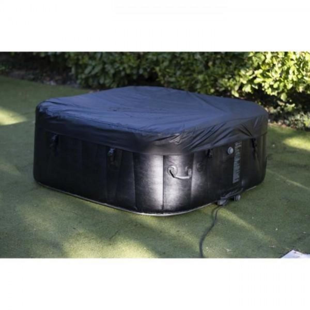 SUNSPA Spa gonflable avec bandeau LED SUNSPA - AC02-LED - 185 x 65 cm - 6 places - Carré (Avec filtre, cadenas, tapis de sol et