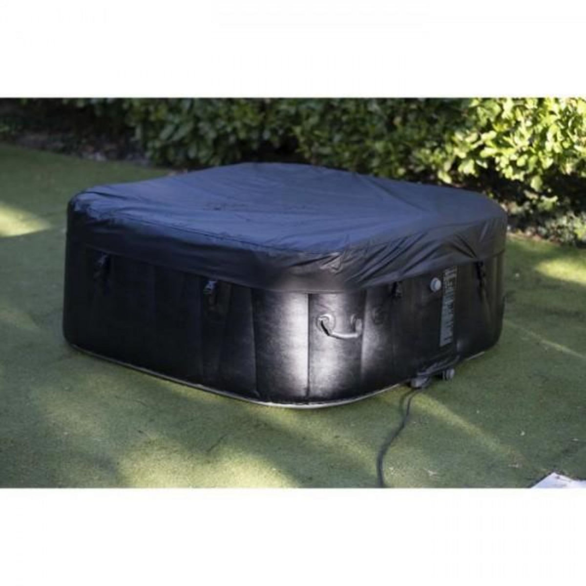 SUNSPA Spa gonflable avec bandeau LED SUNSPA - AC02-LED - 185 x 65 cm - 6 places - Carré (Avec filtre, cadenas, tapis de sol et