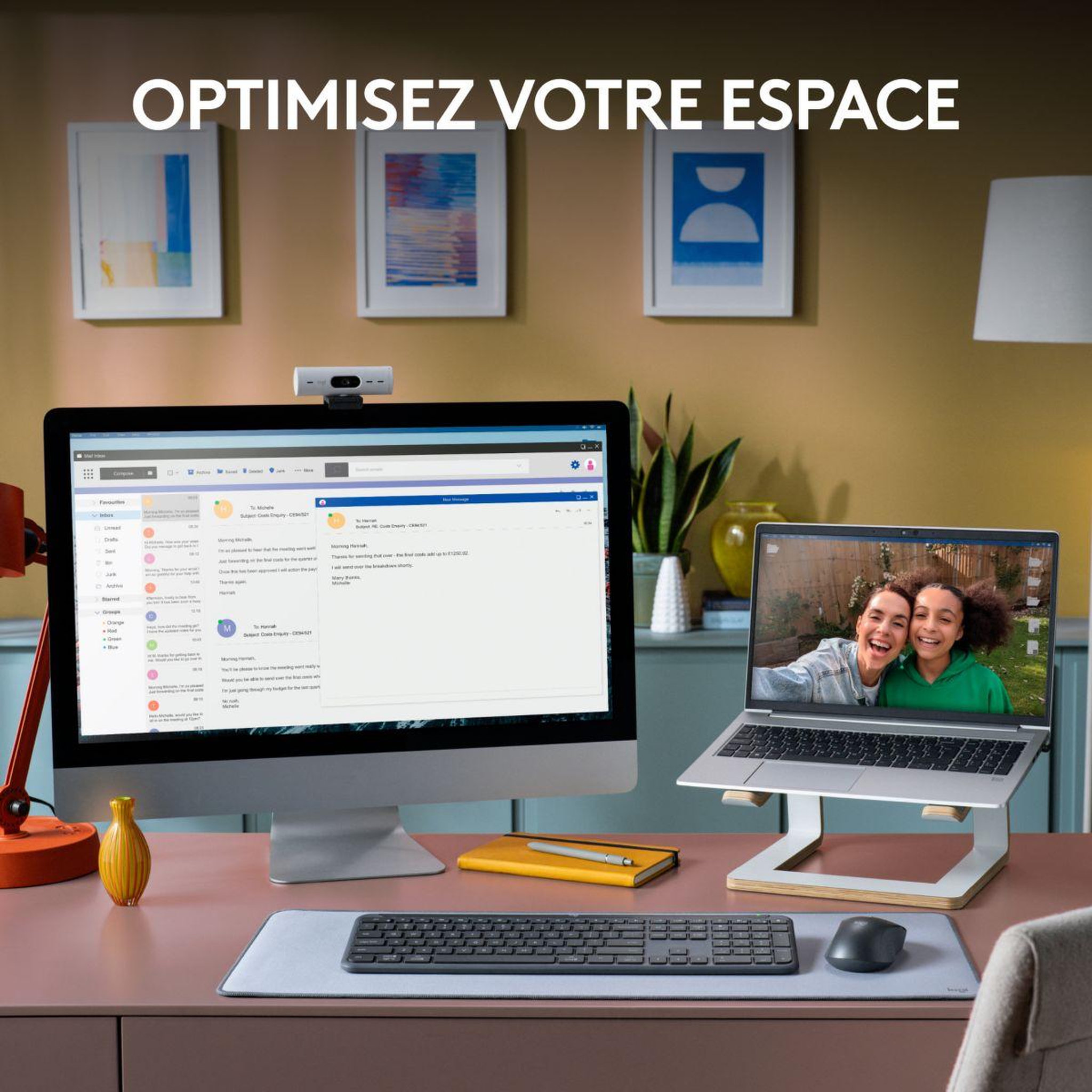 Voir la diapositive 5 : Logitech Clavier + souris mk950 signature slim bluetooth graphite