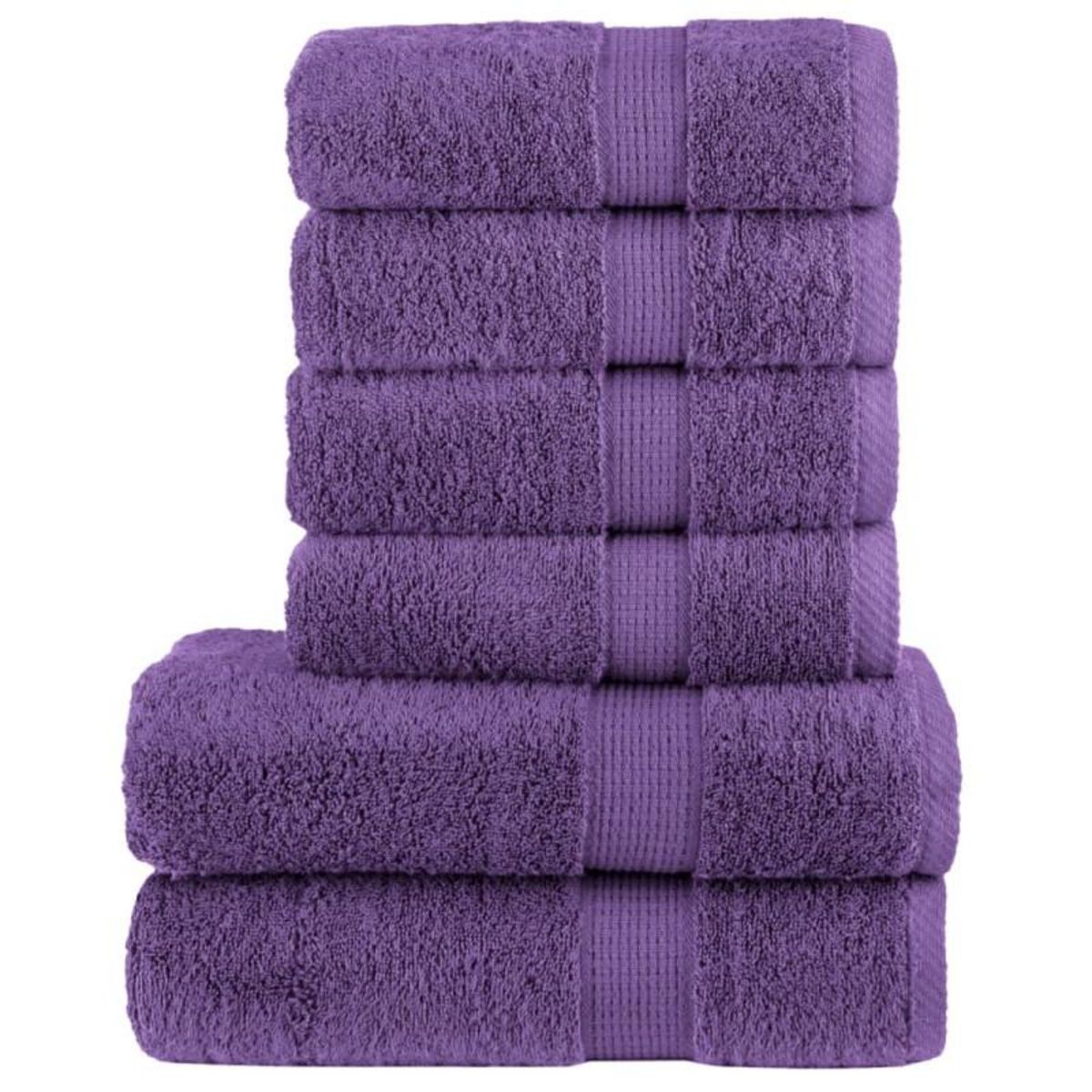VIDAXL Ensemble de serviettes de qualité supérieure SOLUND 6pcs violet