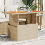 Voir la diapositive 1 : VIDAXL Table de jardin beige 100x55x73cm resine tressee et bois acacia