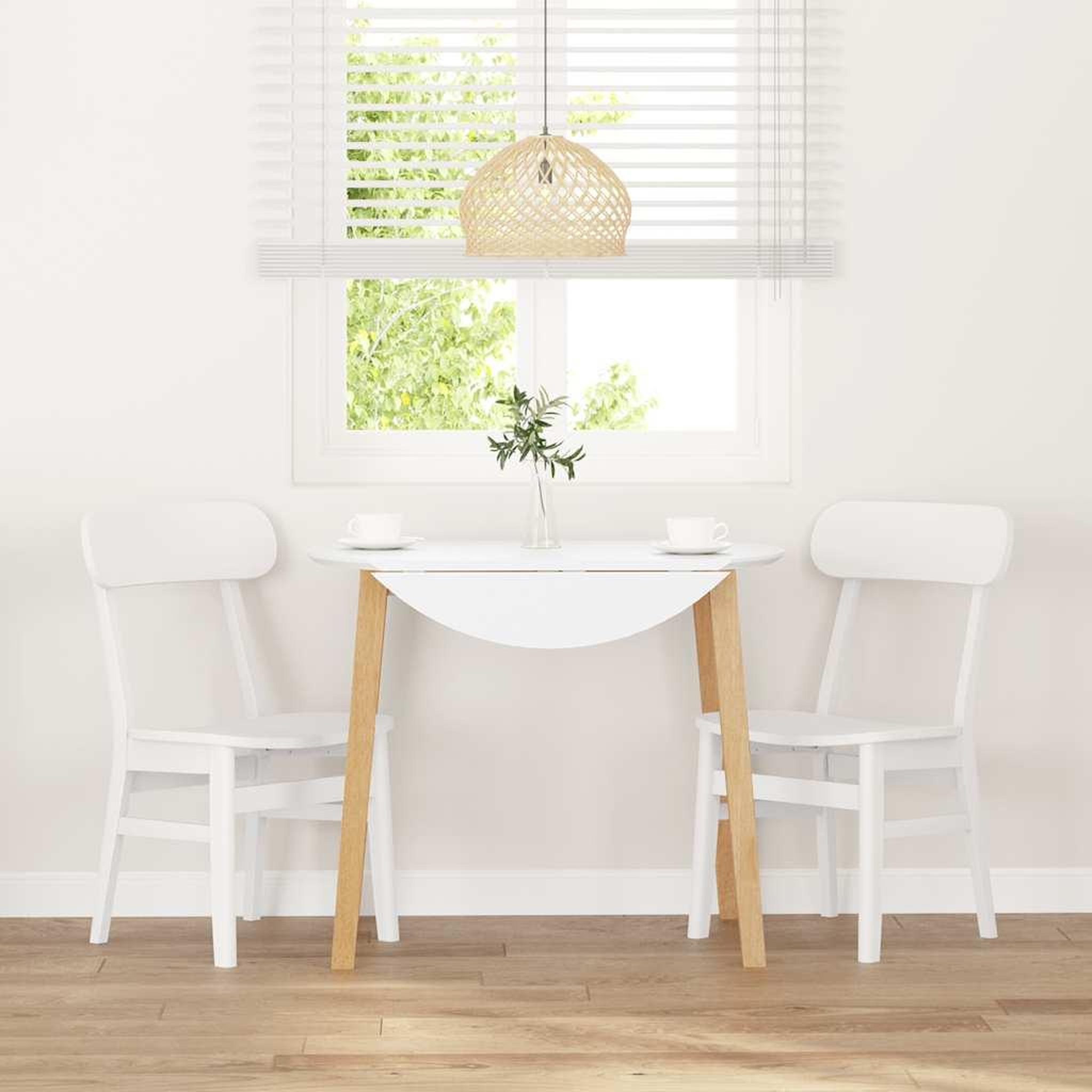 Voir la diapositive 3 : VIDAXL Chaises a manger 2 pcs blanc bois massif caoutchouc