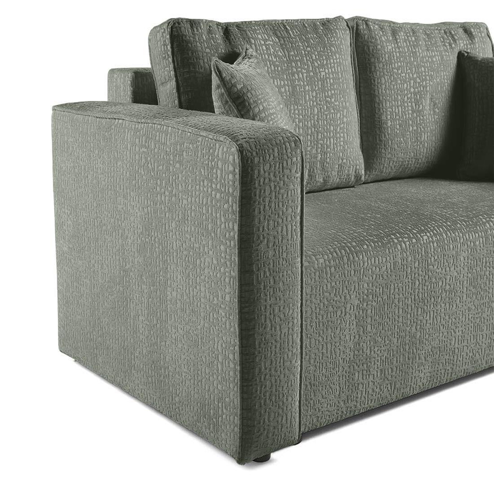 Voir la diapositive 6 : BEST MOBILIER Topaze - canapé droit 2 places - en tissu velours relief