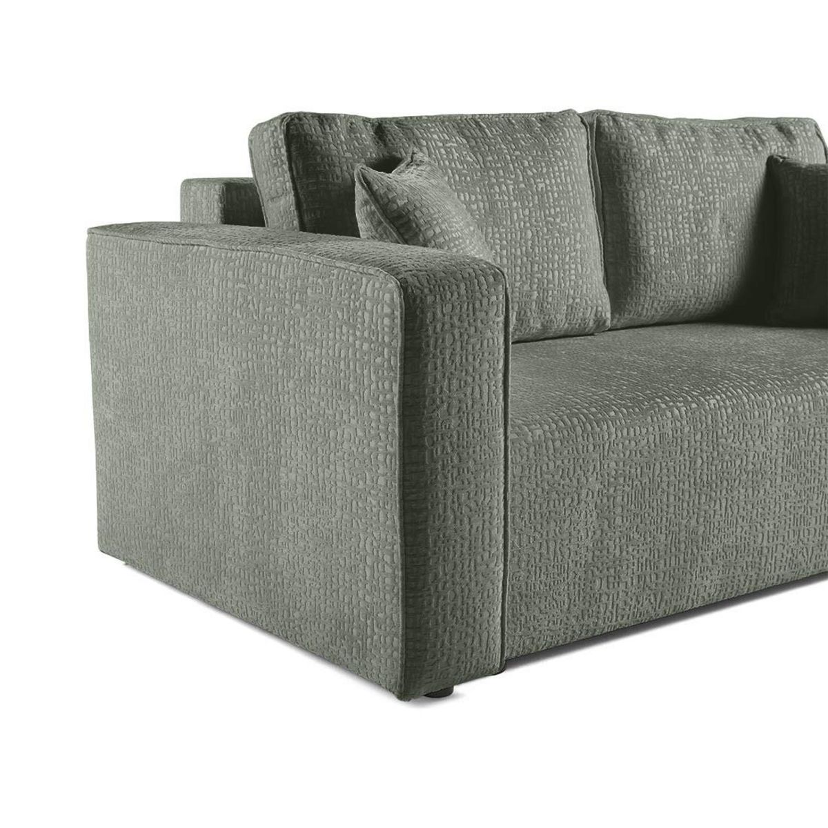 BEST MOBILIER Topaze - canapé droit 2 places - en tissu velours relief