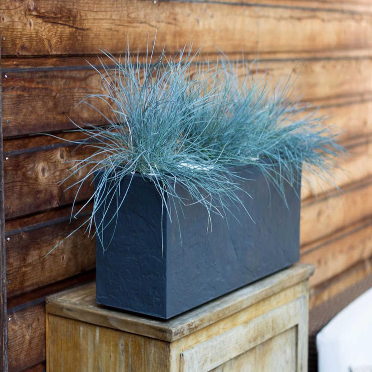 Eda Balconnière rectangulaire Volcania Up effet pierre 25 L Anthracite - Eda