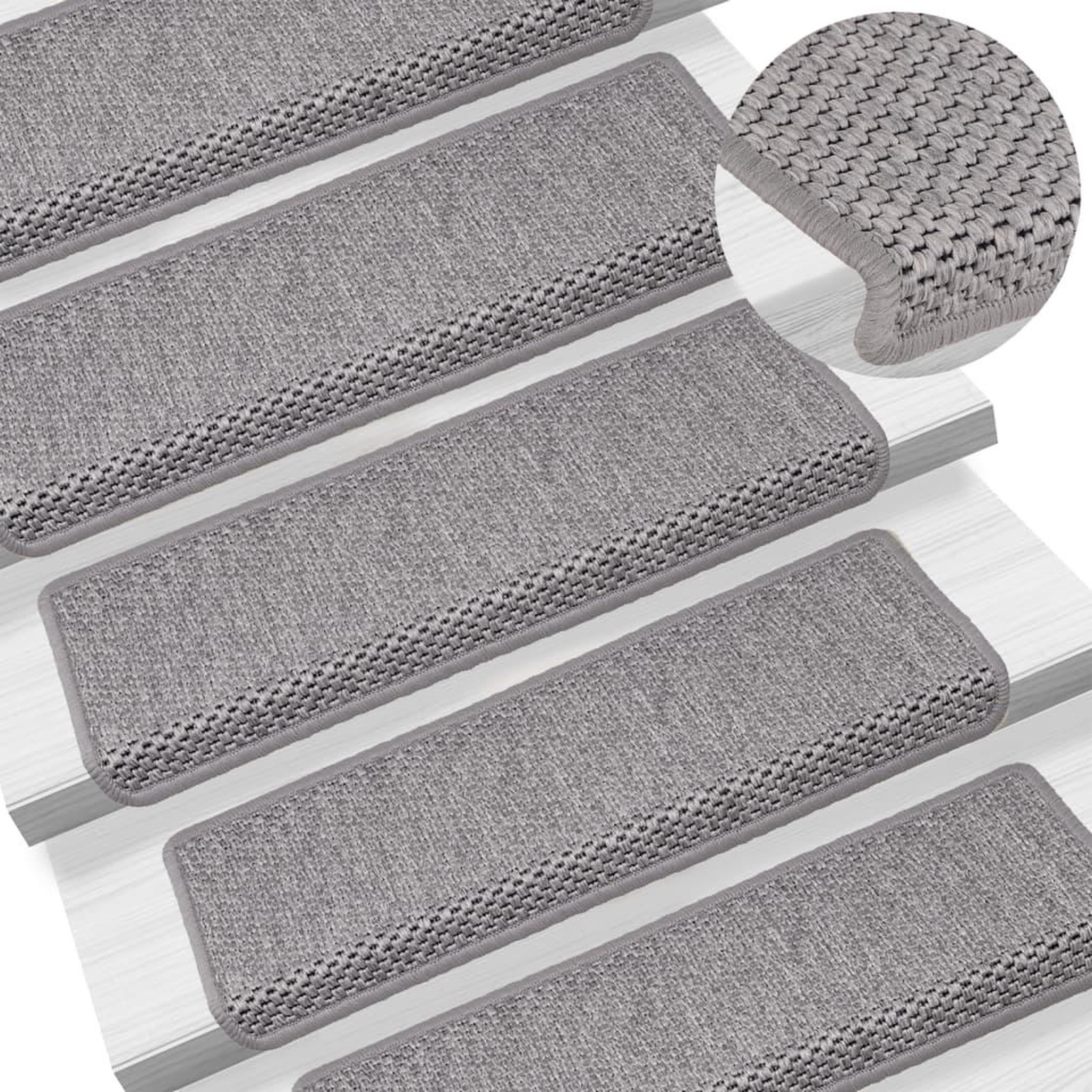 Voir la diapositive 1 : VIDAXL Tapis d'escalier autocollants 15 pcs 65x21x4 cm Argente