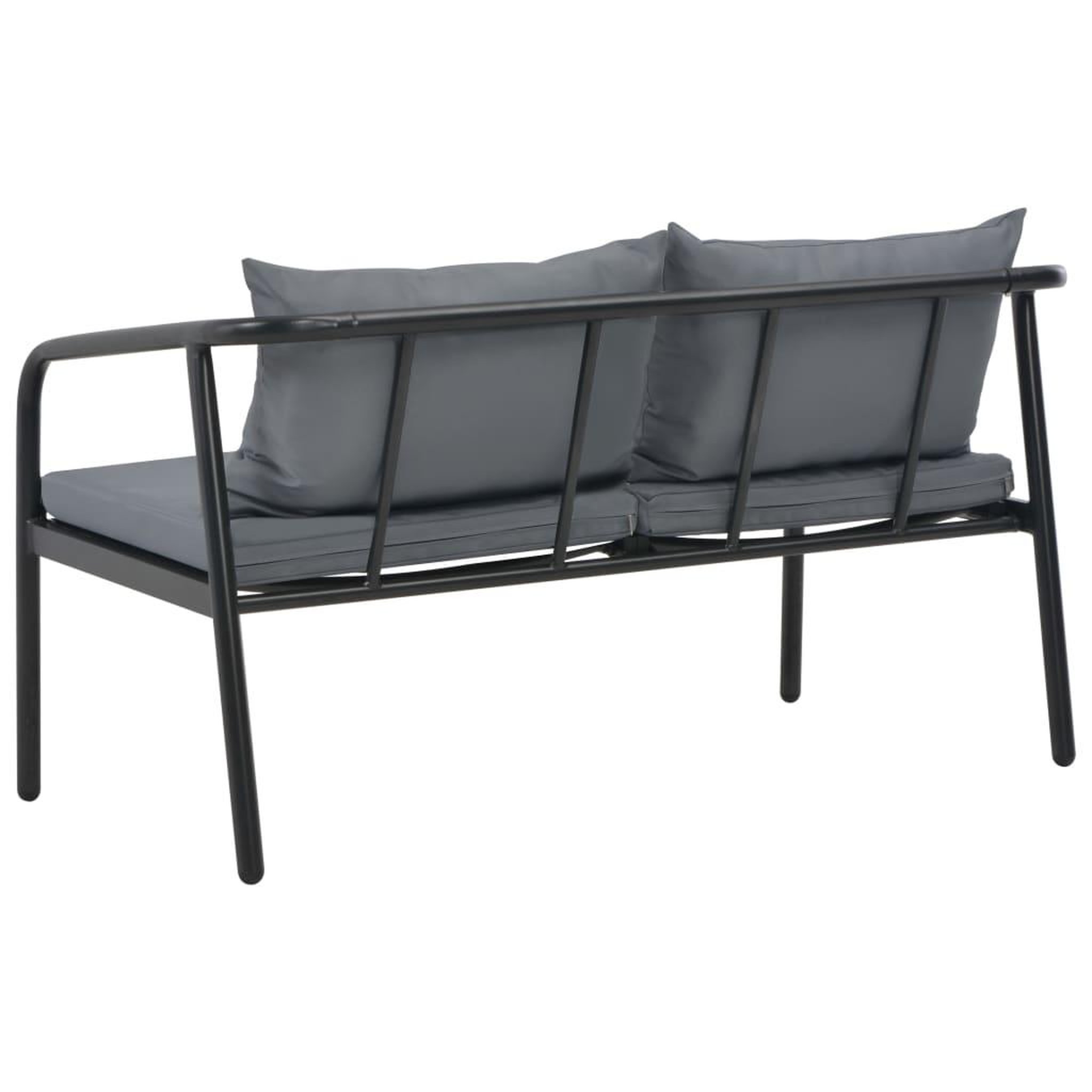 Voir la diapositive 4 : VIDAXL Canape de jardin a 2 places avec coussins Gris Aluminium