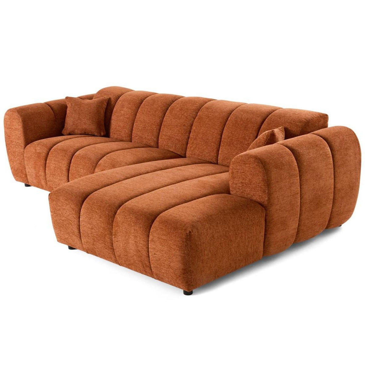 LISA DESIGN Curtis - canapé d'angle droit 4 places en tissu texturé