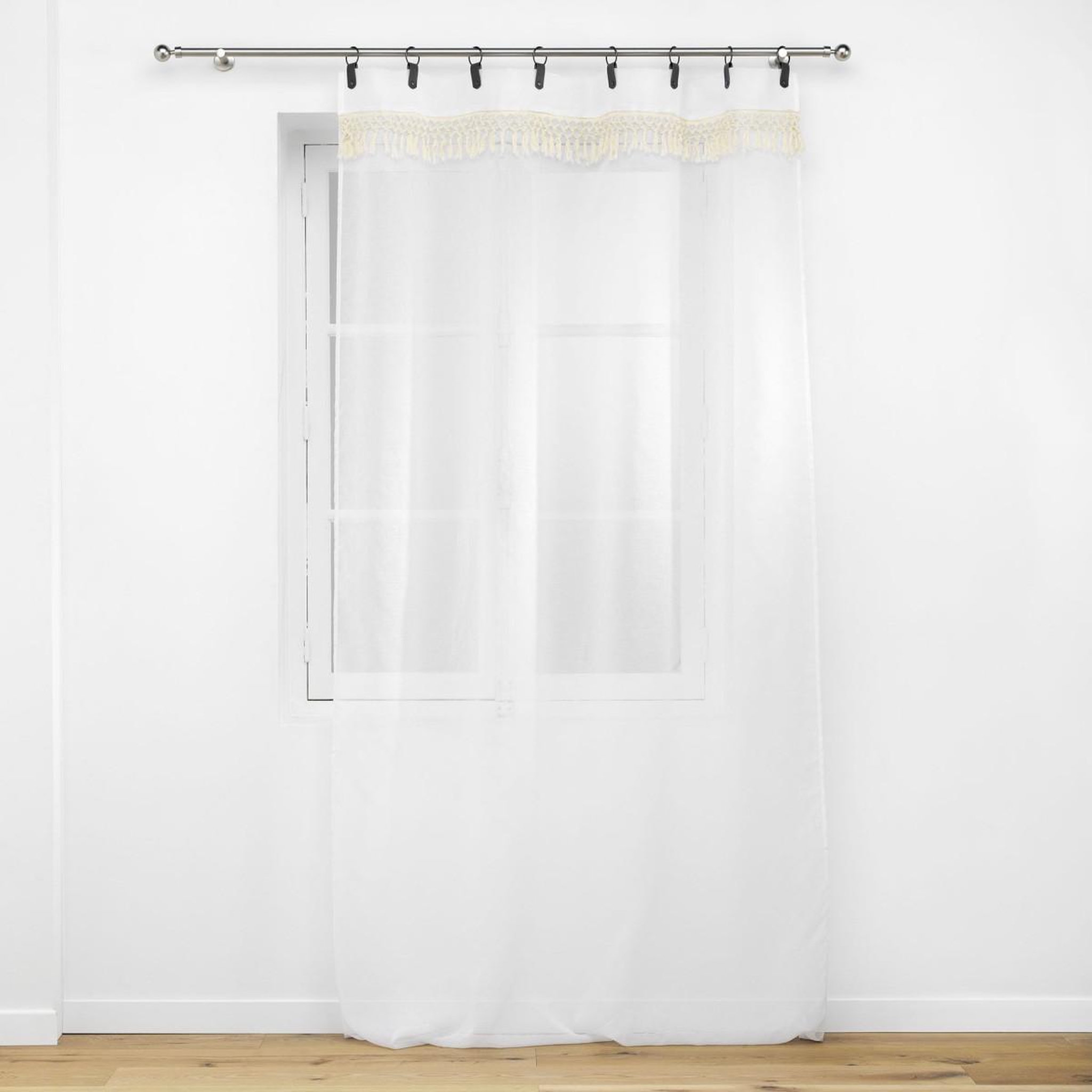 Douceur d'Intérieur Rideau voilage à anneaux  anissa  140x240cm blanc