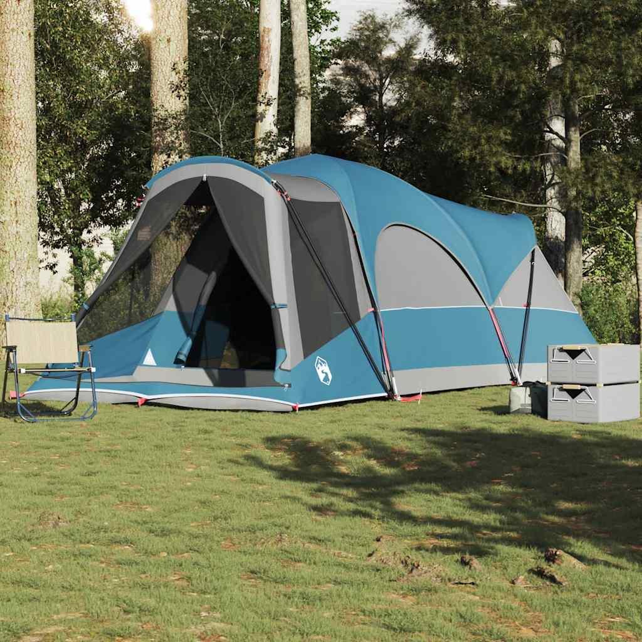 VIDAXL Tente familiale tunnel 8 personnes bleu impermeable