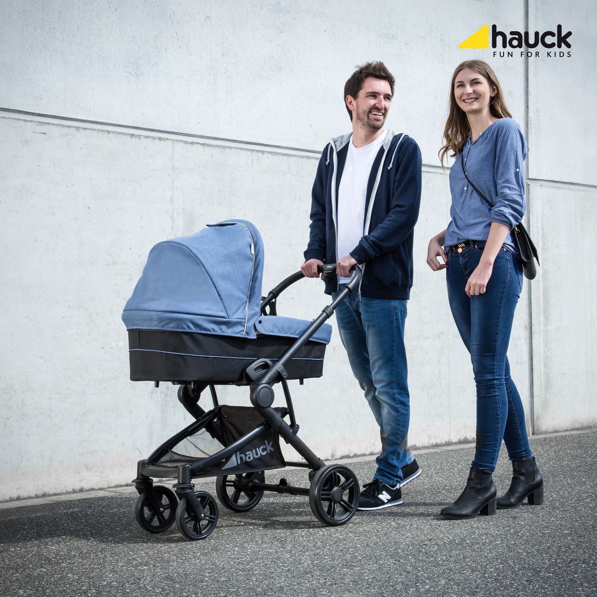 HAUCK Poussette combinée trio bleu jean Atlantic
