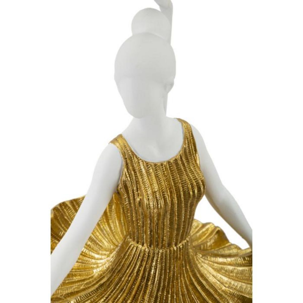 Paris Prix Lampe à Poser en Résine  Dancer  90cm Blanc & Or