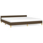 Voir la diapositive 2 : VIDAXL Cadre de lit sans matelas marron fonce 200x200 cm tissu