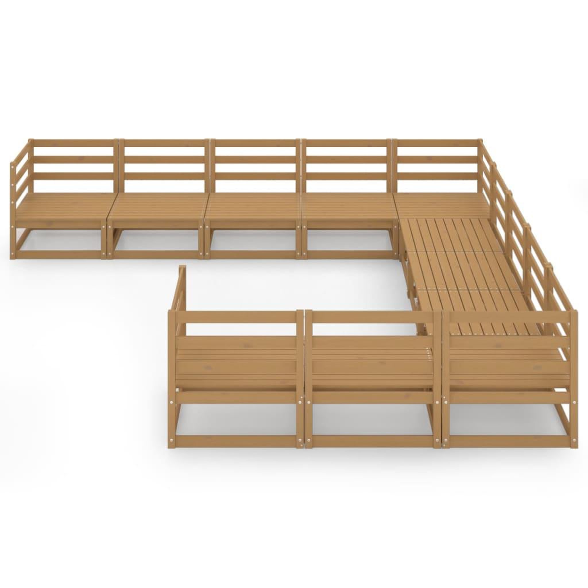 Voir la diapositive 3 : VIDAXL Salon de jardin 11 pcs bois de pin massif
