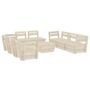 Voir la diapositive 2 : VIDAXL Salon de jardin palette 9 pcs Bois d'epicea impregne