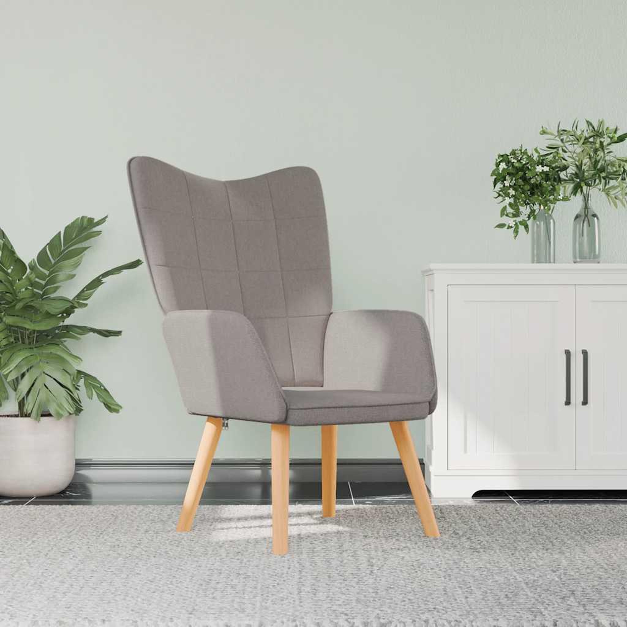Voir la diapositive 1 : VIDAXL Chaise de relaxation Taupe Tissu