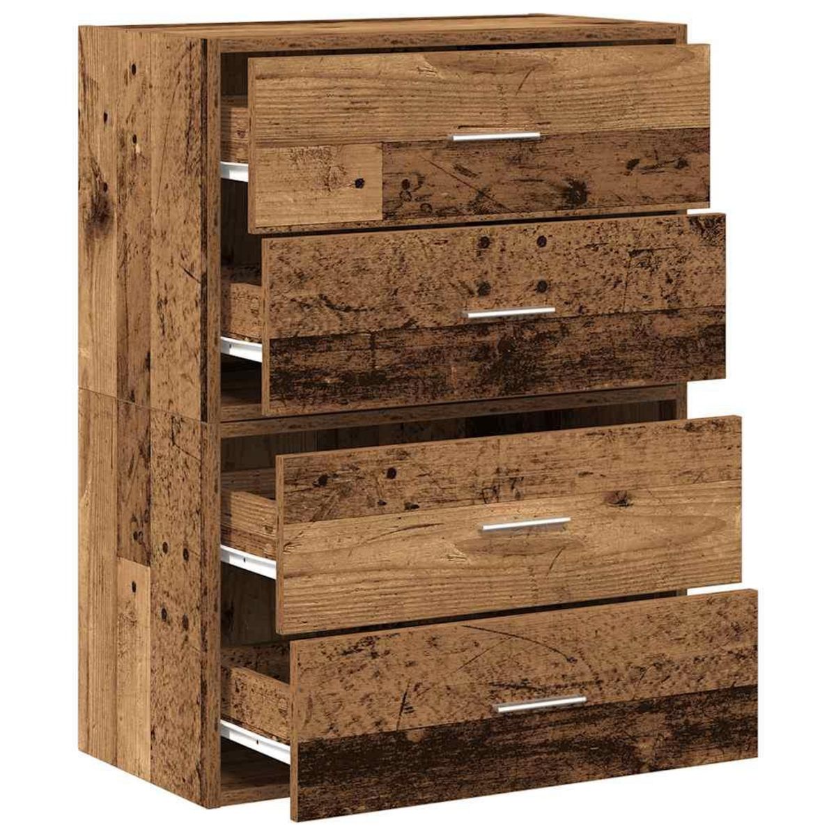 VIDAXL Armoires avec 2 tiroirs 2 pcs vieux bois bois d'ingenierie
