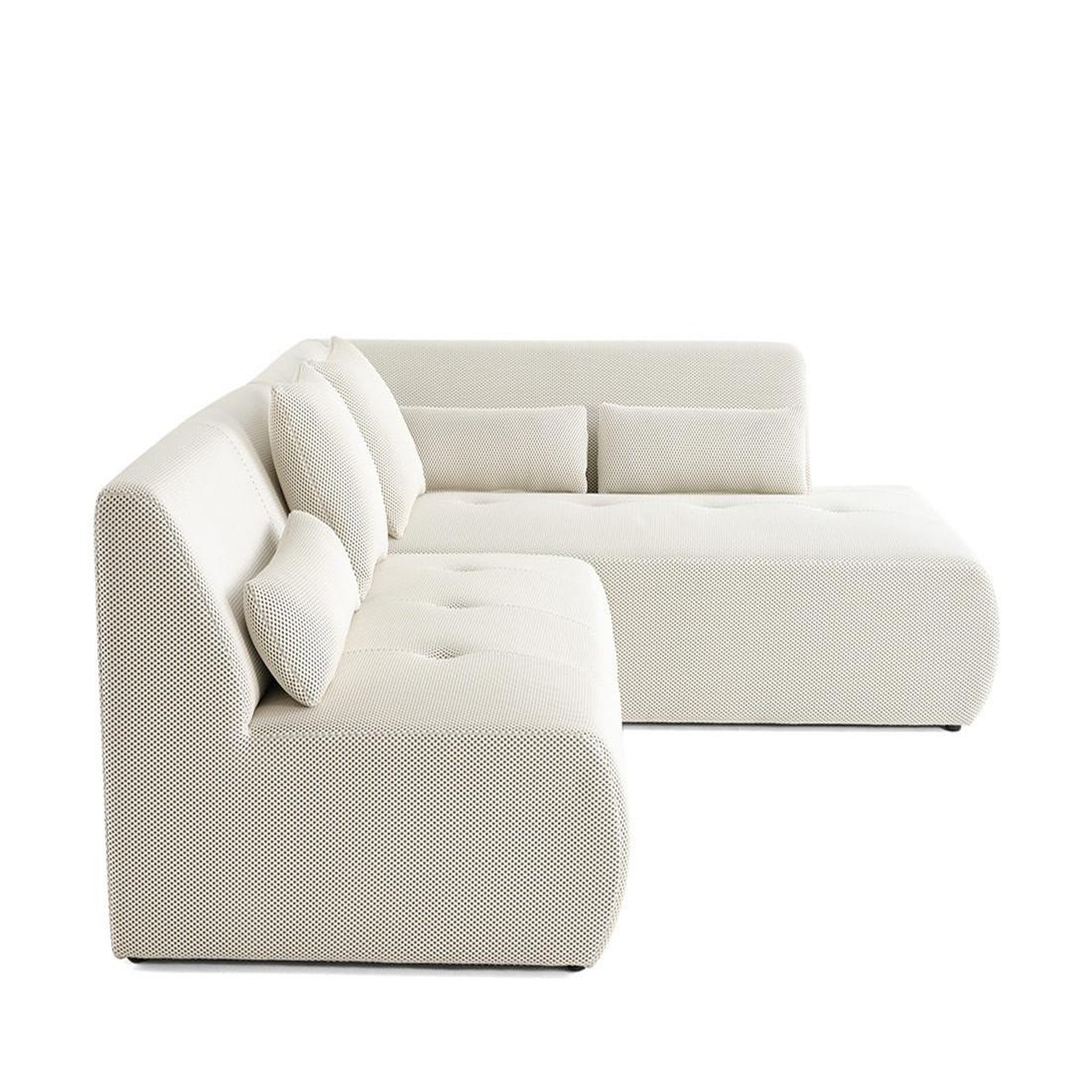 Voir la diapositive 3 : LISA DESIGN Onyx - canapé modulable d'angle droit 5 places - en tissu mailles 3d