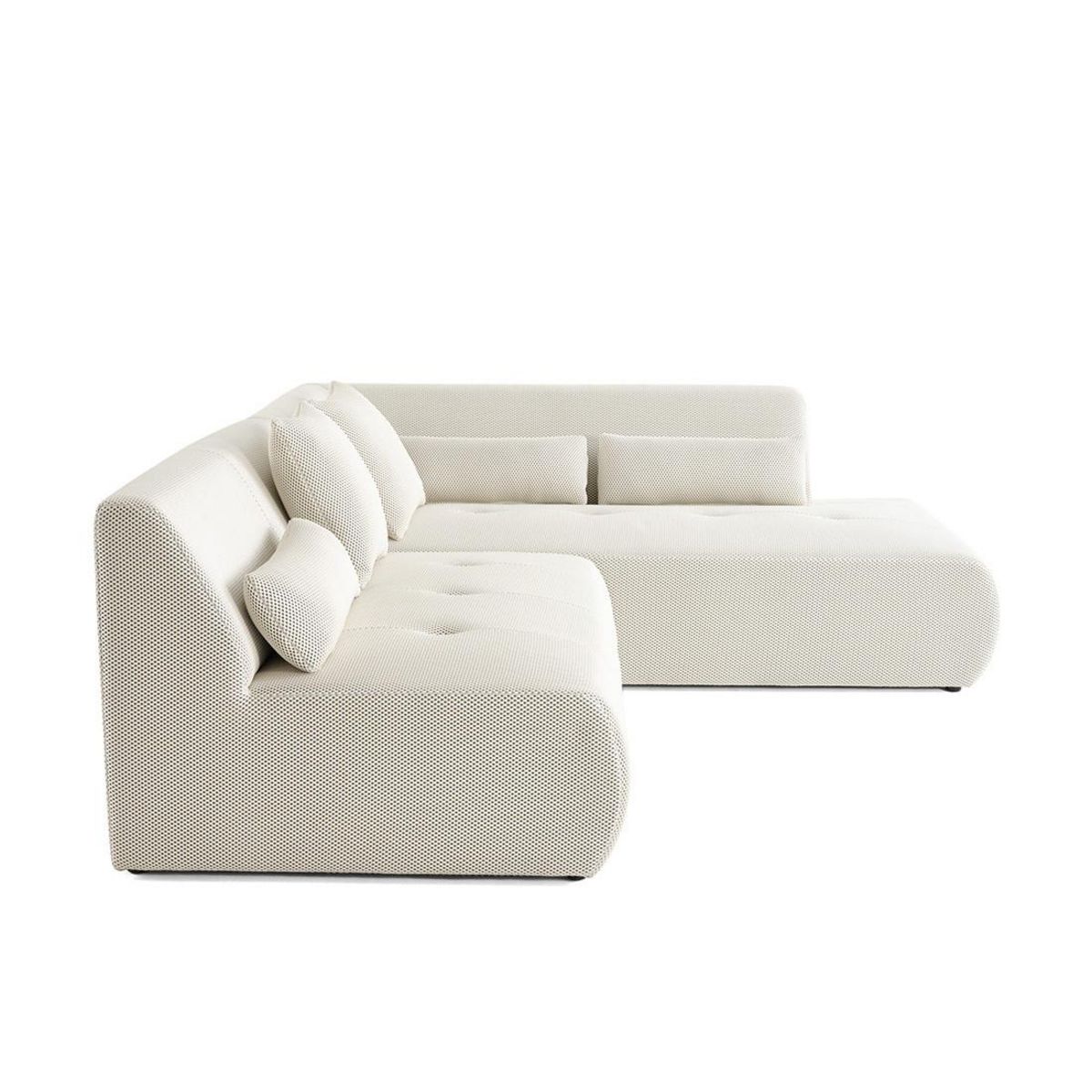 LISA DESIGN Onyx - canapé modulable d'angle droit 5 places - en tissu mailles 3d