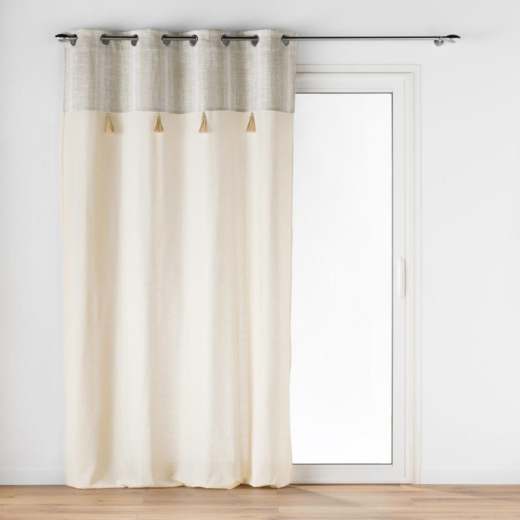 Douceur d'Intérieur Rideau à œillets tissé  island  140x240cm beige